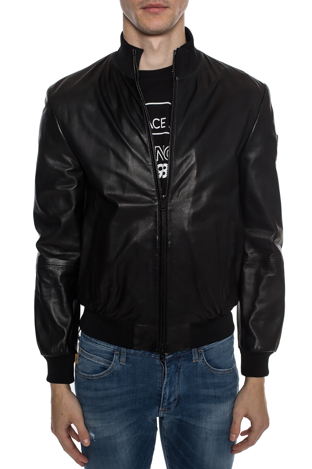 GenesinlifeShops Emporio Armani Leather jacket Armani Jeans T